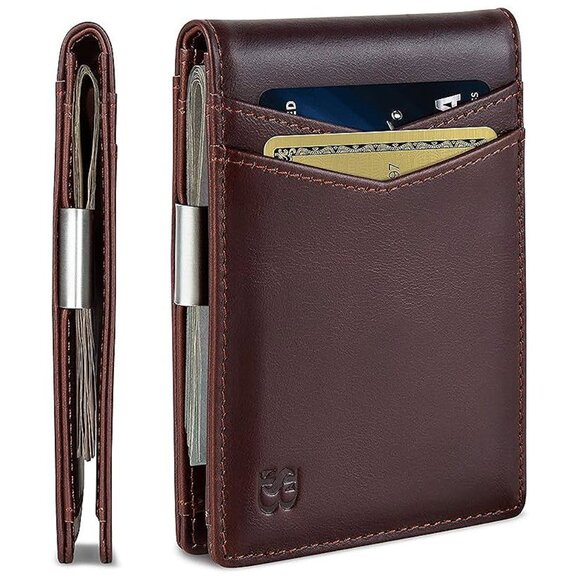 SERMAN BRANDS Money Clip Wallet - Mens , Melted Chocolate Transformer - Picture 1 of 6